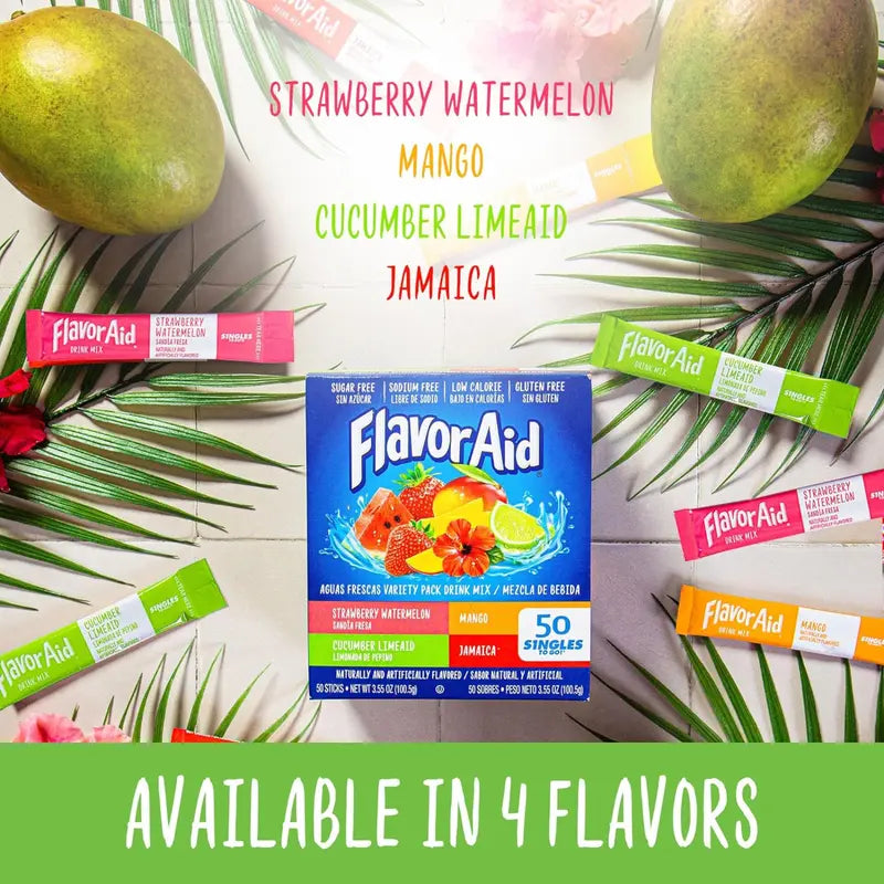 Flavor Aid Aguas Frescas Singles To Go – 50-Stick Variety Pack – product view