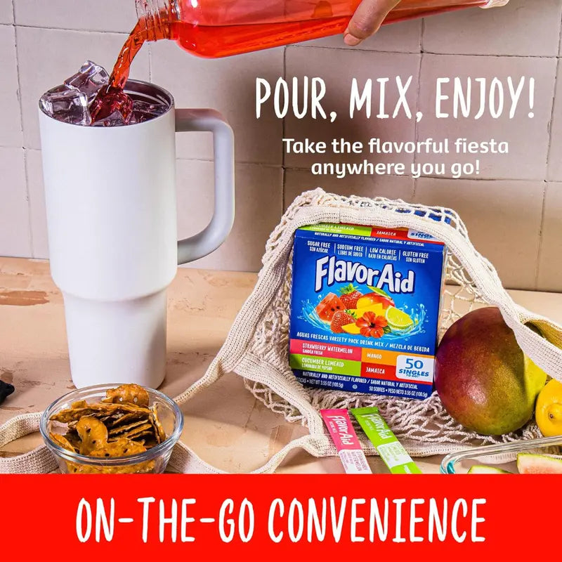 Flavor Aid Aguas Frescas Singles To Go – 50-Stick Variety Pack – product view