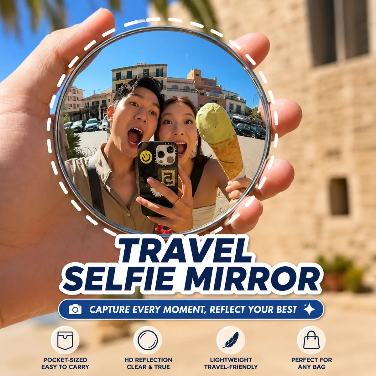 Portable Convex Travel Selfie Mirrors – Matching Duo – source product view