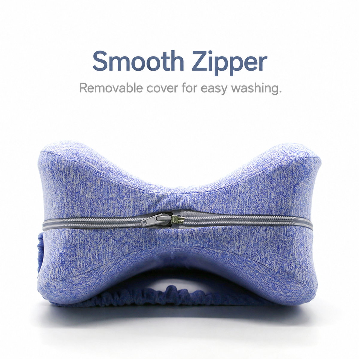 Zippered removable knee pillow cover
