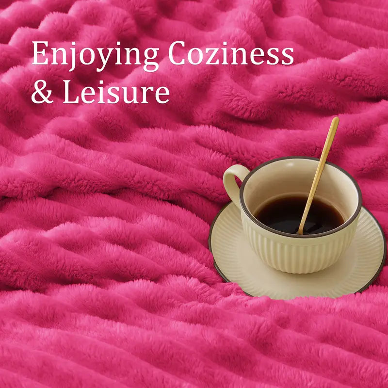 BEDELITE 300 GSM striped fleece blanket