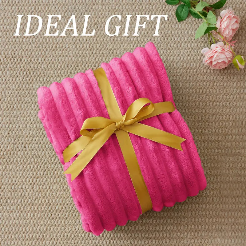 BEDELITE 300 GSM striped fleece blanket