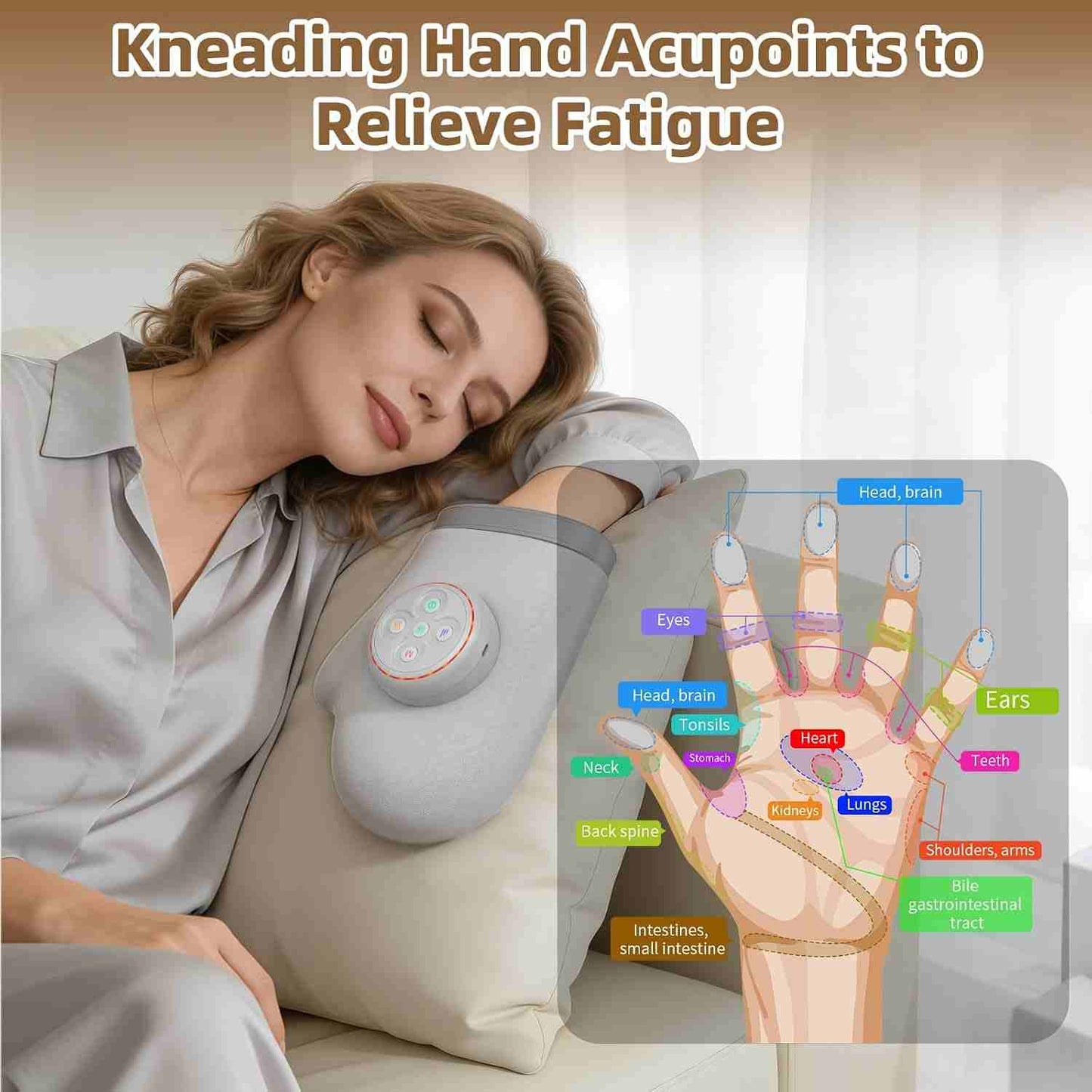 Electric Hand Massager with Heat & Compression for Arthritis Pain Relief