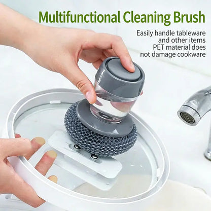Automatic Soap Dispensing Palm Scrubber for Effortless Pot & Dish Cleaning