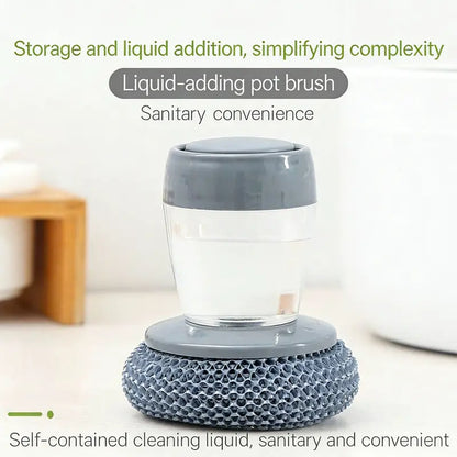 Automatic Soap Dispensing Palm Scrubber for Effortless Pot & Dish Cleaning