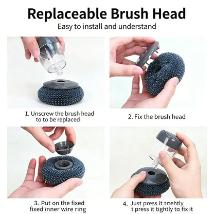 Automatic Soap Dispensing Palm Scrubber for Effortless Pot & Dish Cleaning