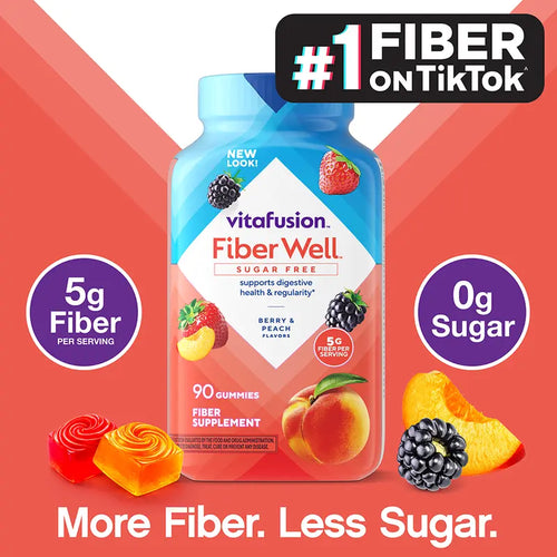 Sugar-Free Fiber Gummies for Daily Digestive Health & Weight Support