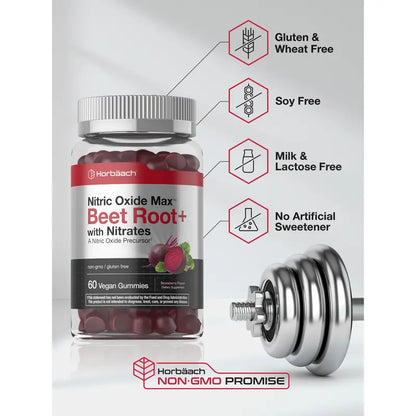 Natural Beet Root Gummies for Instant Nitric Oxide & Daily Energy Boost | Buy 1 Get 1 Free