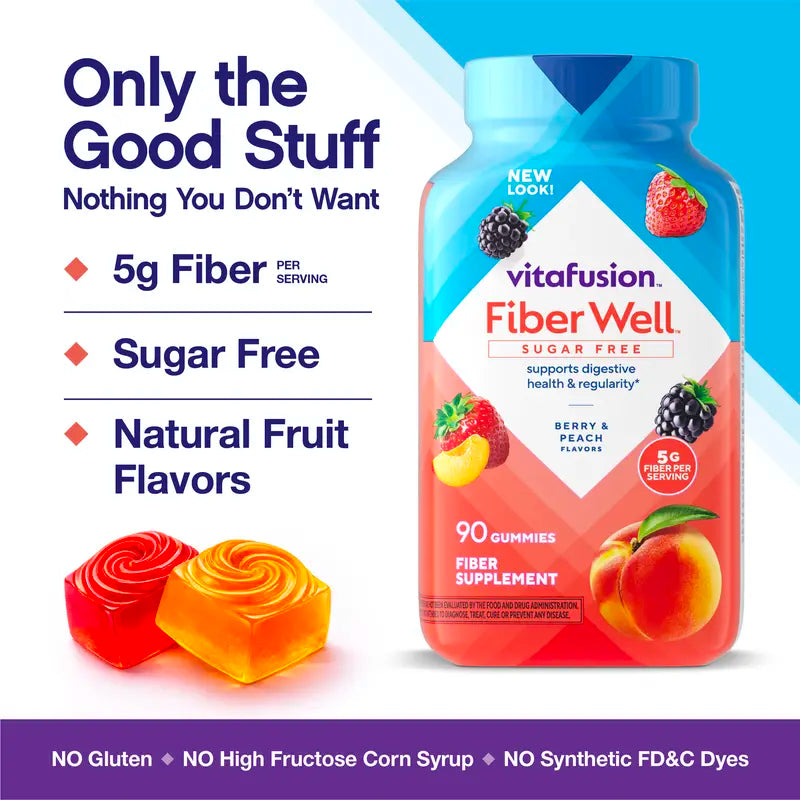 Sugar-Free Fiber Gummies for Daily Digestive Health & Weight Support