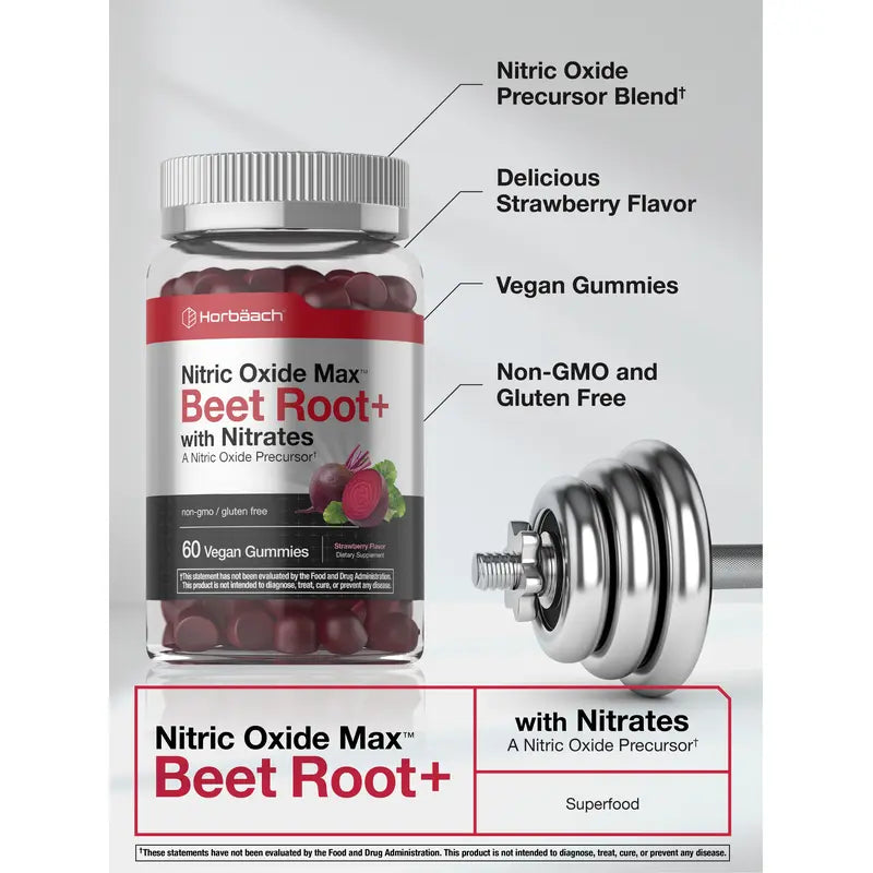 Natural Beet Root Gummies for Instant Nitric Oxide & Daily Energy Boost | Buy 1 Get 1 Free