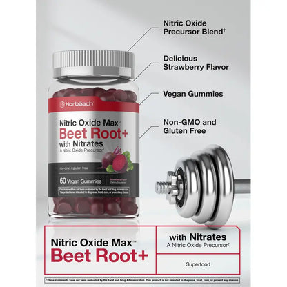 Natural Beet Root Gummies for Instant Nitric Oxide & Daily Energy Boost | Buy 1 Get 1 Free