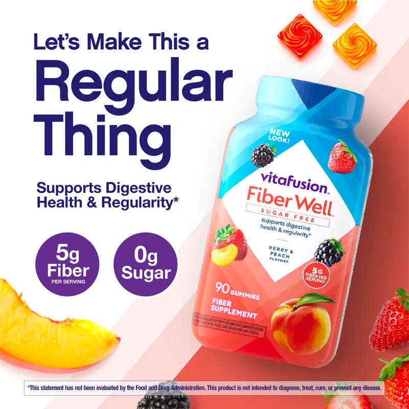 Sugar-Free Fiber Gummies for Daily Digestive Health & Weight Support