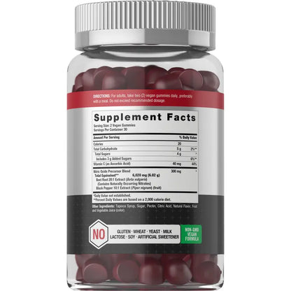 Natural Beet Root Gummies for Instant Nitric Oxide & Daily Energy Boost | Buy 1 Get 1 Free