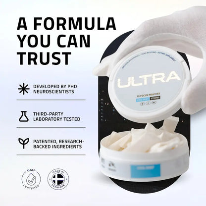 Ultra Plant-Based Nootropic Focus Pouches – Zero Nicotine Clean Energy boost