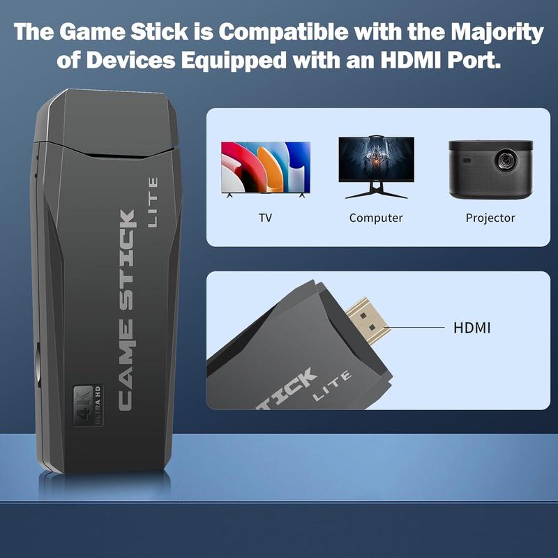 Tenlify - Nostalgia Stick Game Wireless Retro Game Console Upgrade Dual 2.4G Wireless Two Controllers