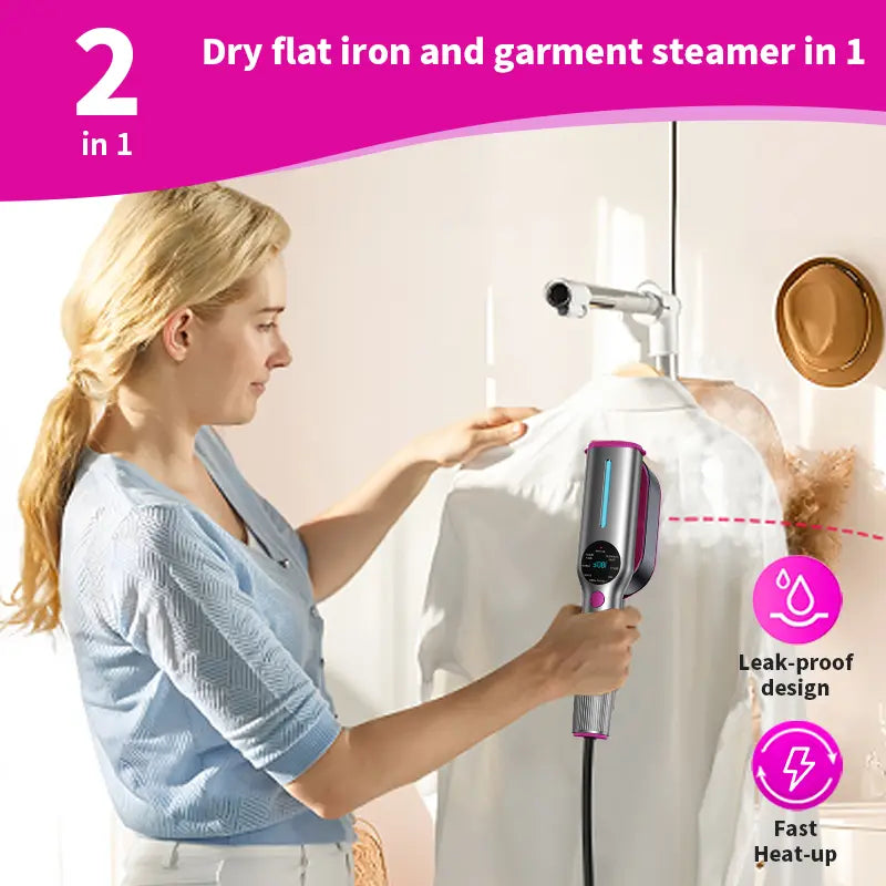 Instant Wrinkle-Free Steam Iron: 15-Second Fast Heat-Up Garment Steamer