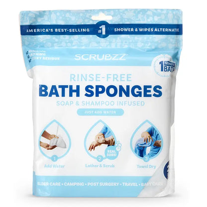 Rinse-Free Soap-Infused Bath Wipes for Waterless Showering | Buy 2 Get 1 Free