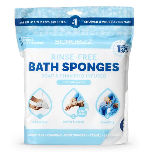 Rinse-Free Soap-Infused Bath Wipes for Waterless Showering | Buy 2 Get 1 Free