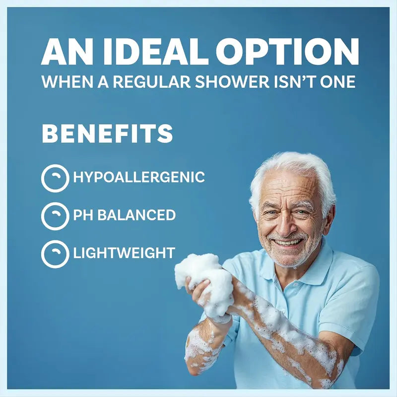Rinse-Free Soap-Infused Bath Wipes for Waterless Showering | Buy 2 Get 1 Free