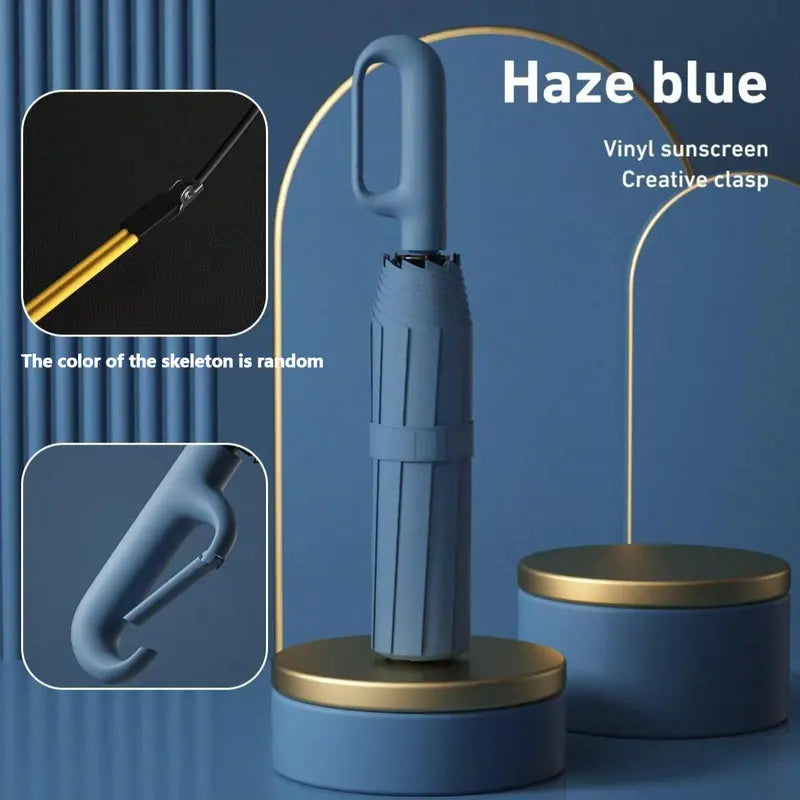 Hands-Free Automatic Folding Umbrella with Carabiner Handle | 2 Pack per Set