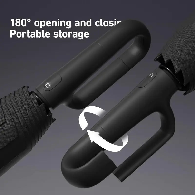 Hands-Free Automatic Folding Umbrella with Carabiner Handle | 2 Pack per Set