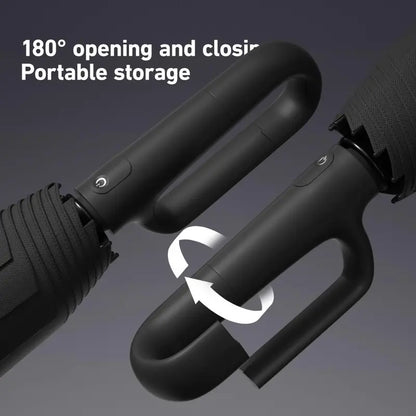 Hands-Free Automatic Folding Umbrella with Carabiner Handle | 2 Pack per Set