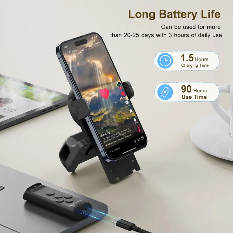 Hands-Free Bluetooth Scrolling Remote with Desktop Phone Stand